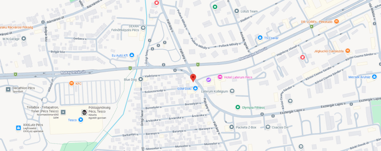 Térkép – 7633 Pécs, Páfrány u. 8.
